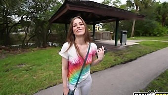 Renee Rose'S Long Hair And Brown Eyes Are A Sight To Behold In This Outdoor Hardcore Video