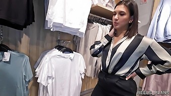 Two Guys Take Turns Fucking A Pretty French Girl'S Ass In A Fitting Room