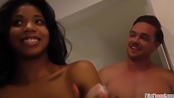 Ebony Babe Nia Nacci Takes On Two Cocks In A Hot Blowjob Scene