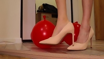 Foot Fetish Video Features Balloons Being Crushed By Heels