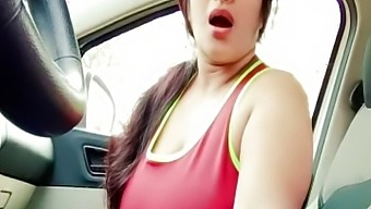 Desi Couple'S Public Sex Adventure In A Car